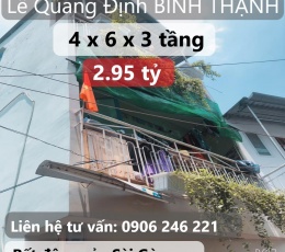 Bán nhà Bình Thạnh Lê Quang Định Nguyễn Văn Đậu Trần Bình Trọng 3 tầng giá...